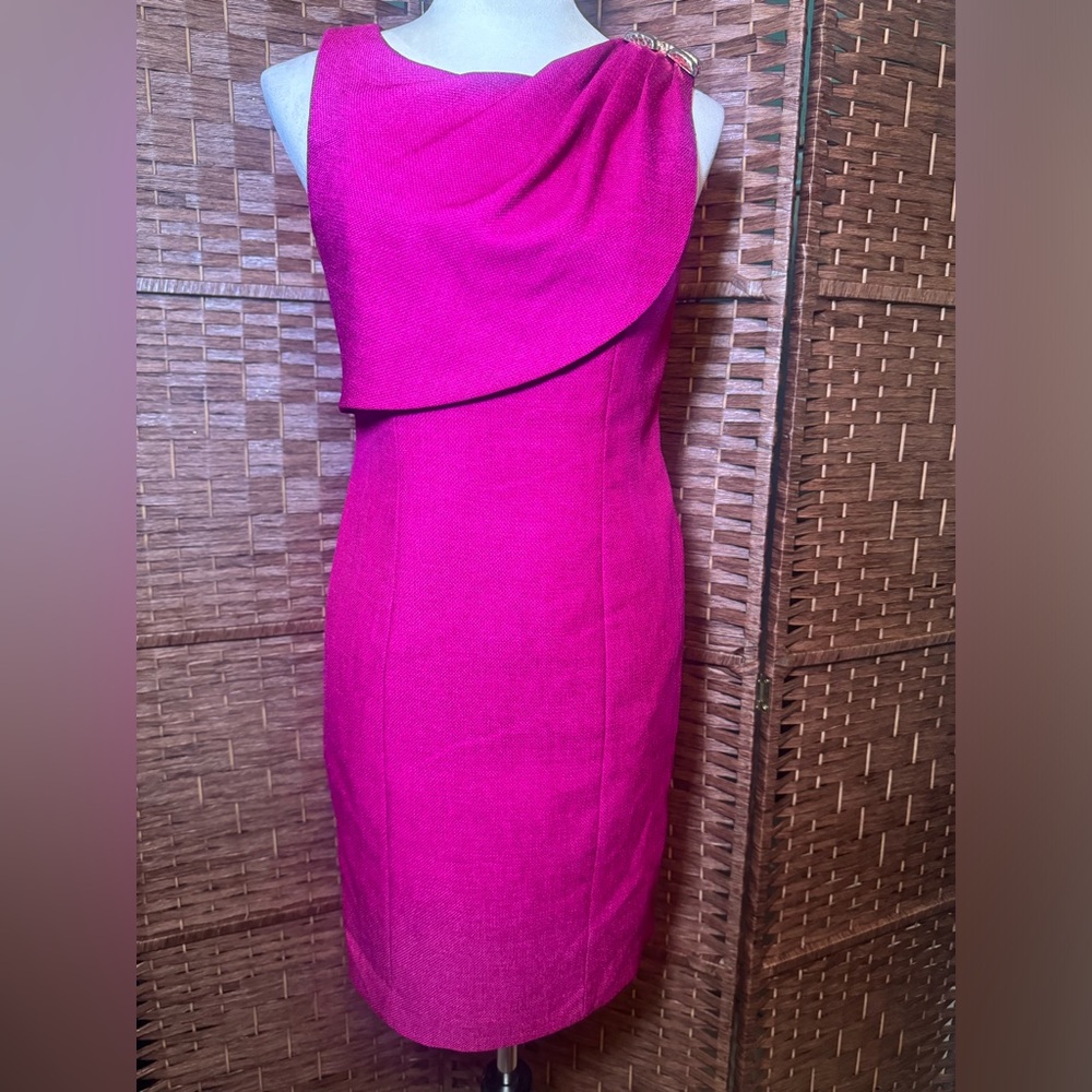 Kay Unger New York Magenta Knee Length Dress Business Size 4
